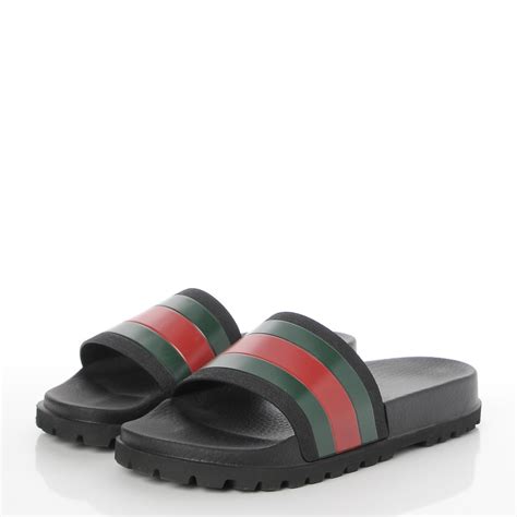 gucci men's pursuit 72 rubber slides|Gucci rubber slide black.